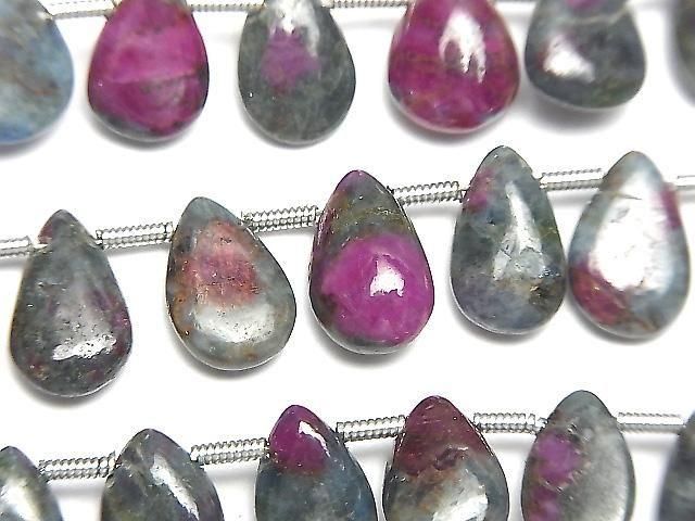 [Video] Ruby Inzoisite Pear Shape (Smooth) 1 Strand Beads (approx. 7 inch/18 cm)