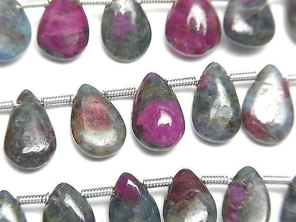 [Video] Ruby Inzoisite Pear Shape (Smooth) 1 Strand Beads (approx. 7 inch/18 cm)