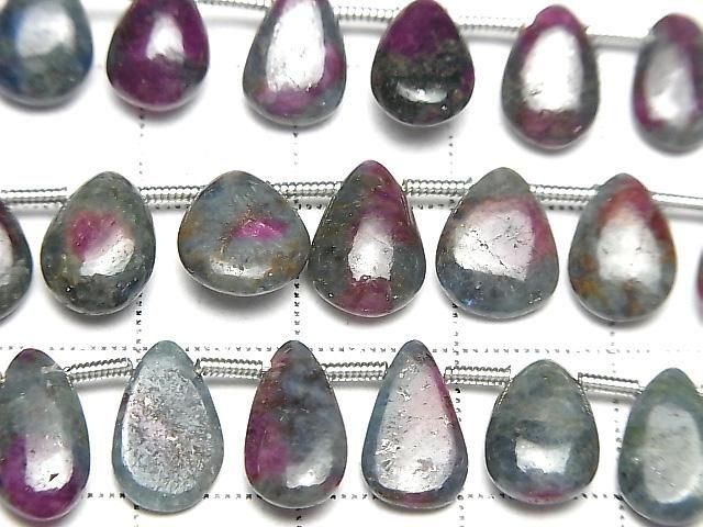 [Video] Ruby Inzoisite Pear Shape (Smooth) 1 Strand Beads (approx. 7 inch/18 cm)