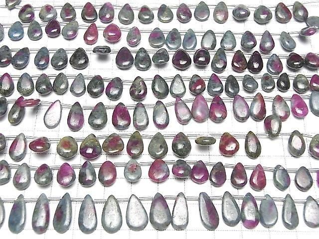 [Video] Ruby Inzoisite Pear Shape (Smooth) 1 Strand Beads (approx. 7 inch/18 cm)