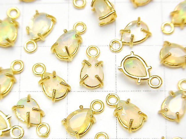 [Video] High Quality Ethiopia Opal AAA Bezel Setting Pear shape Faceted 6x4mm 18KGP 2pcs $13.99!