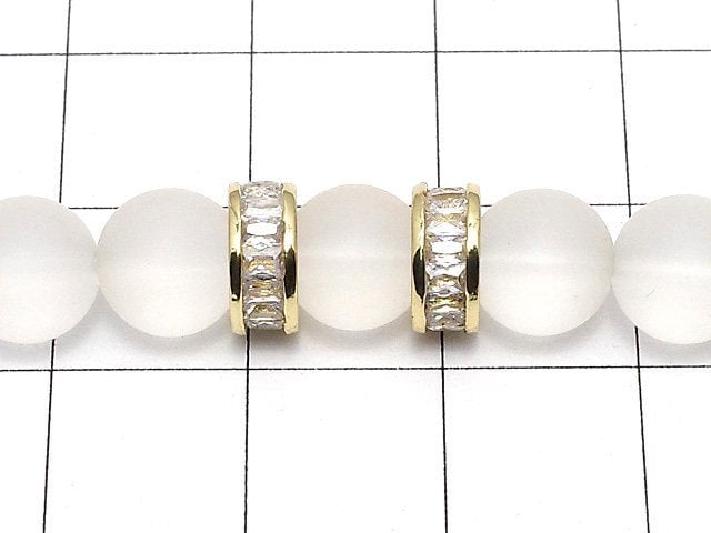 Metal Parts Rondelle 8x8x3.5mm Gold with CZ 2pcs $3.79!