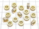 Metal Parts Rondelle 8x8x3.5mm Gold with CZ 2pcs $3.79!