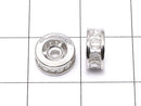 Metal Parts Rondelle 8x8x3.5mm Silver with CZ 2pcs $3.79!