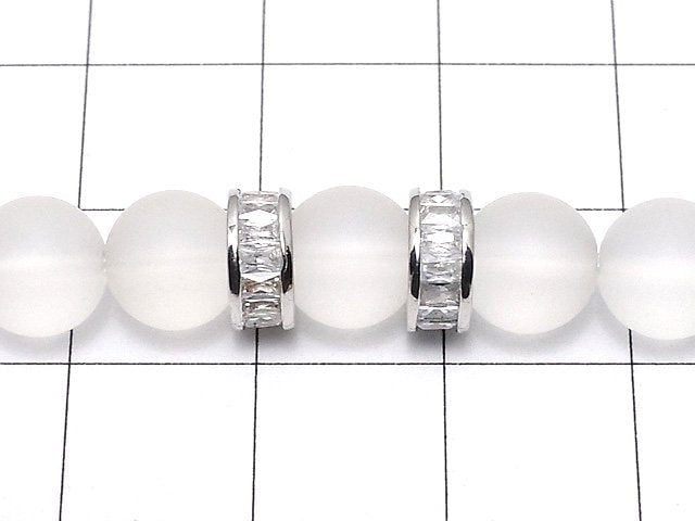 Metal Parts Rondelle 8x8x3.5mm Silver with CZ 2pcs $3.79!