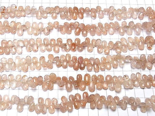 [Video] Mica Sunstone AA++ Pear shape (Smooth) 1strand beads (aprx.6inch / 16cm)