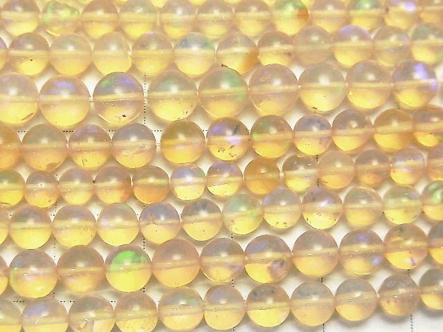 [Video] High Quality Ethiopian Crystal Opal AAA Round 3.5-6.5mm half or 1strand beads (aprx.15inch/38cm)