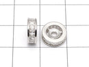 Metal parts Rondelle 10x10x3.5mm Silver (with CZ) 2pcs