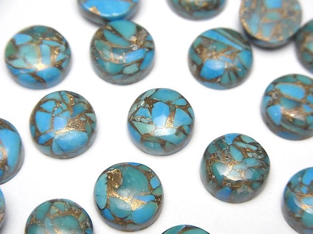 Cabochon, Copper Turquoise & Amazonite Gemstone Beads