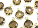 Bezel Setting, Diamond, Smoky Quartz Gemstone Beads