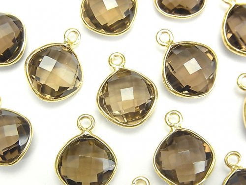 Bezel Setting, Diamond, Smoky Quartz Gemstone Beads