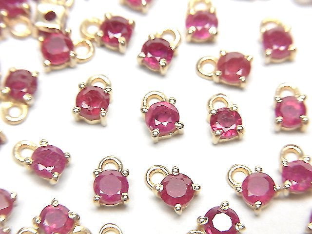 Bezel Setting, Ruby Gemstone Beads