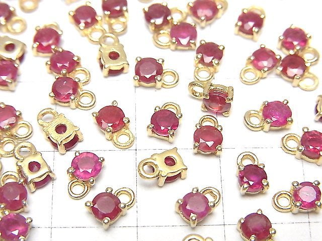 [Video] High Quality Ruby AAA- Bezel Setting Round Faceted 3.5x3.5mm 18KGP 4pcs $13.99!