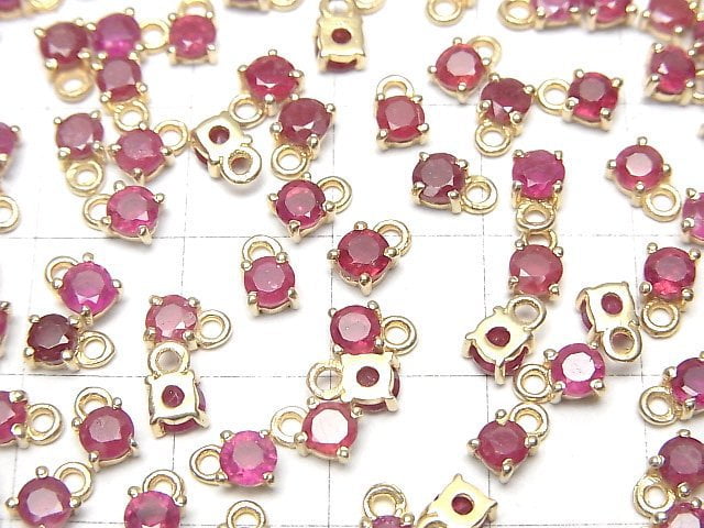 [Video] High Quality Ruby AAA- Bezel Setting Round Faceted 3.5x3.5mm 18KGP 4pcs $13.99!