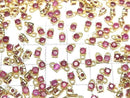 [Video]High Quality Ruby AAA- Bezel Setting Round Faceted 3x3mm 18KGP 2pcs