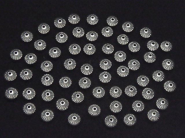 Silver925  Line Carved Rondelle  6.7mm 5pcs