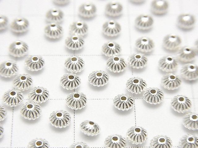 Silver925  Line Carved Roundel  3.3mm 20pcs