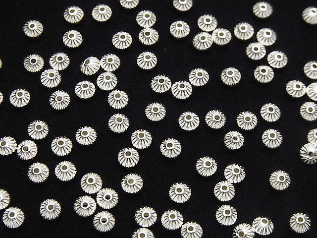 Silver925  Line Carved Roundel  3.3mm 20pcs