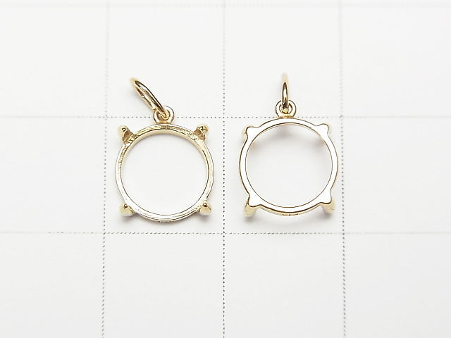 [Video][Japan][K10 Yellow Gold] Pendant Frame (Prong Setting) for Round Cabochon 8mm, 1pc