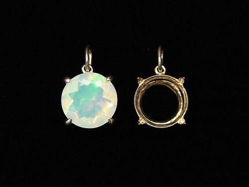 [K10 Yellow Gold] Pendant Frame (Prong Setting) for 8mm Round Faceted Pendants 1pc [Japan]