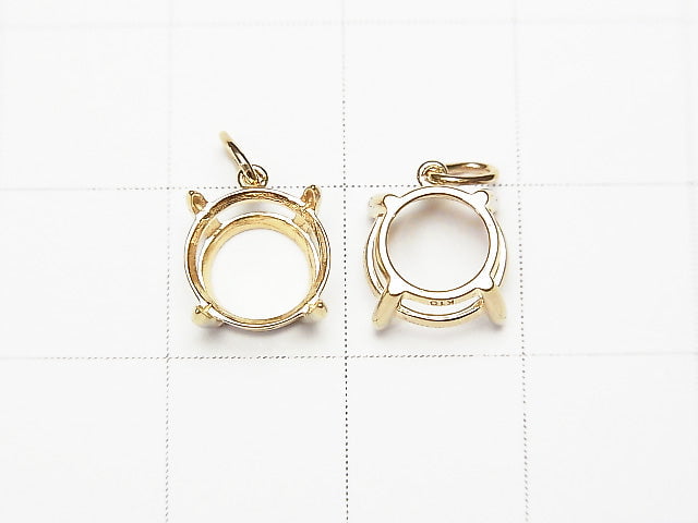 [Video][Japan][K10 Yellow Gold] Pendant Frame (Prong Setting) Round Faceted 8mm 1pc
