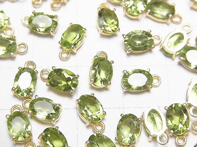 [Video] High Quality Peridot AAA Bezel Setting Oval Faceted 7x5mm 18KGP 2pcs $7.79!