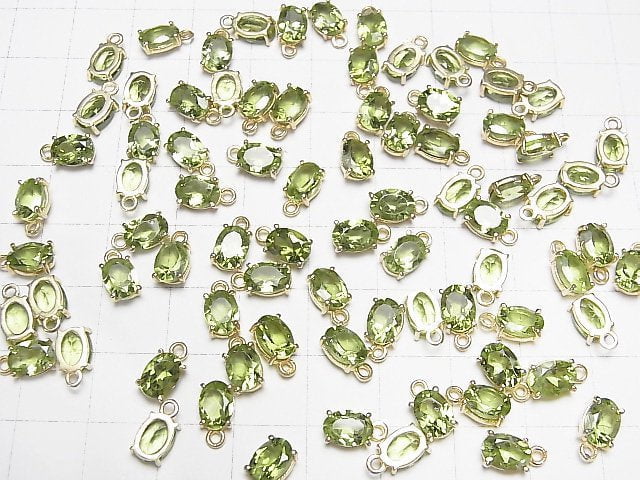 [Video] High Quality Peridot AAA Bezel Setting Oval Faceted 7x5mm 18KGP 2pcs $7.79!