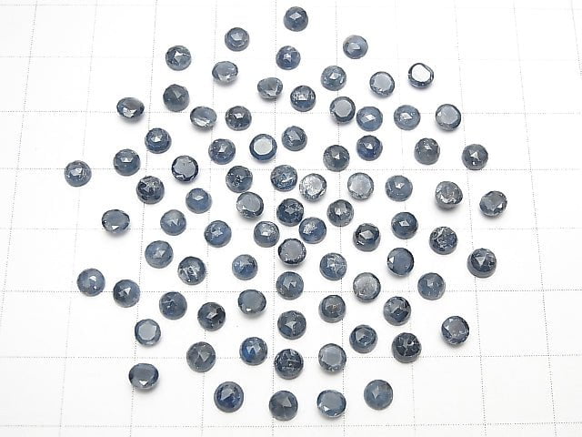 Unheated Blue Sapphire AA++ Round Rose Cut 4x4mm 5pcs