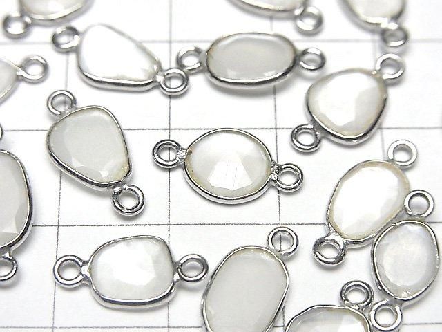 [Video]High Quality White Moonstone AAA- Bezel Setting Freeform Rose Cut [Both Side] Silver925 4pcs