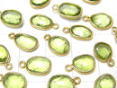 [Video]High Quality Peridot AAA- Bezel Setting Freeform Rose Cut [One Side] 18KGP 4pcs