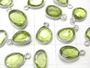 [Video]High Quality Peridot AAA- Bezel Setting Freeform Rose Cut [One Side] Silver925 4pcs
