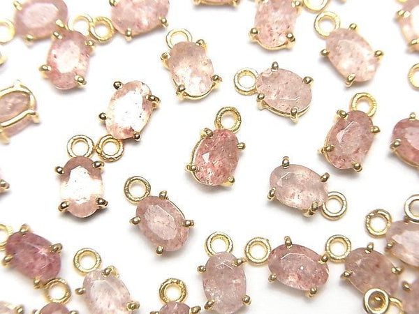 [Video]High Quality Pink Epidote AAA- Bezel Setting Oval Faceted 6x4mm 18KGP 3pcs