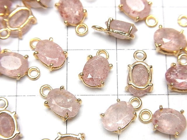 [Video]High Quality Pink Epidote AAA- Bezel Setting Oval Faceted 7x5mm 18KGP 3pcs