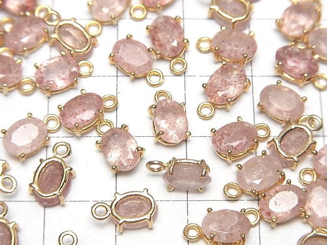 [Video]High Quality Pink Epidote AAA- Bezel Setting Oval Faceted 7x5mm 18KGP 3pcs