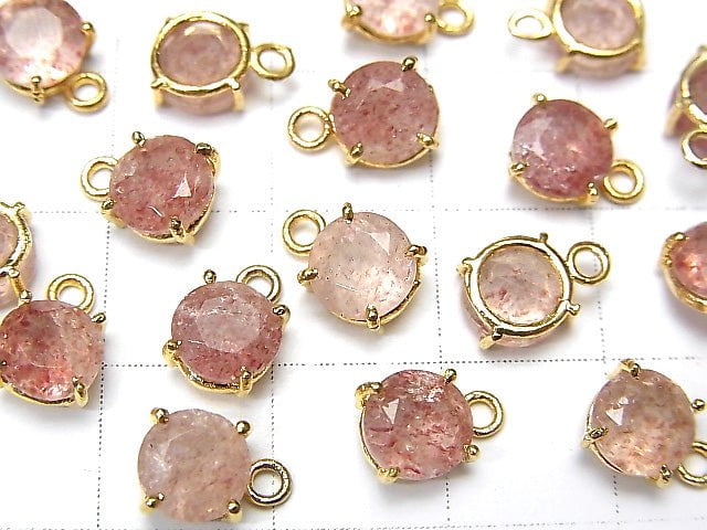 High Quality Pink Epidote AAA- Bezel Setting Round Faceted 6x6mm 18KGP 3pcs $9.79!