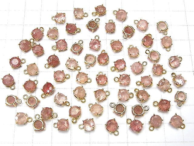 High Quality Pink Epidote AAA- Bezel Setting Round Faceted 6x6mm 18KGP 3pcs $9.79!