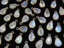 [Video] High Quality Rainbow Moonstone AA++ Bezel Setting Pear shape Faceted 9x6mm 18KGP 2pcs $7.79!