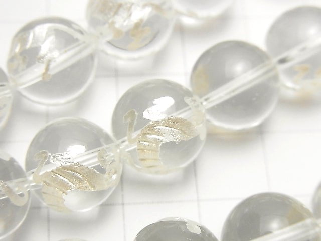 [Video] White! Tiger (Four Divine Beasts) Carving! Crystal AAA Round 10,12,14,16mm half or 1strand beads (aprx.14inch/35cm)