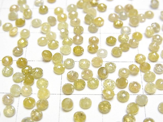 [Video]Yellow Diamond Round Rose Cut 3mm 2pcs