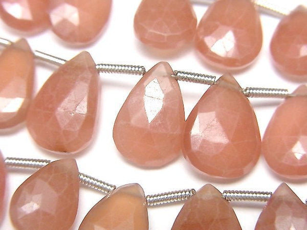 Faceted Briolette, Pear Shape, Rhodochrosite Gemstone Beads