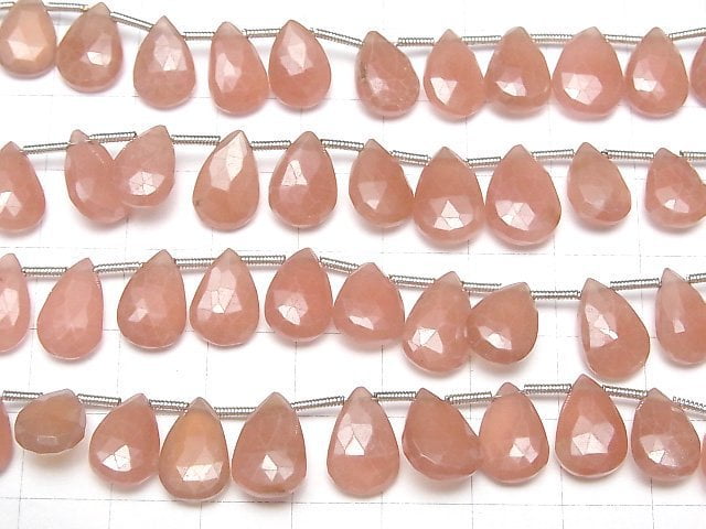 [Video] Peru Rhodochrosite AA++ Pear shape Faceted Briolette half or 1strand beads (aprx.7inch/18cm)