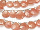 Chestnut Shape, Faceted Briolette, Rhodochrosite Gemstone Beads