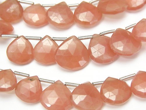 Chestnut Shape, Faceted Briolette, Rhodochrosite Gemstone Beads