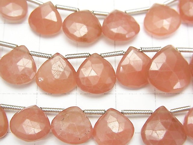 [Video] Peru Rhodochrosite AA++ Chestnut Faceted Briolette half or 1strand beads (aprx.7inch/18cm)