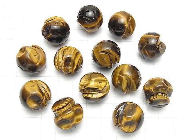 Yellow Tiger's Eye AAA- Skull Vertical Hole 20mm 1pc $8.79!