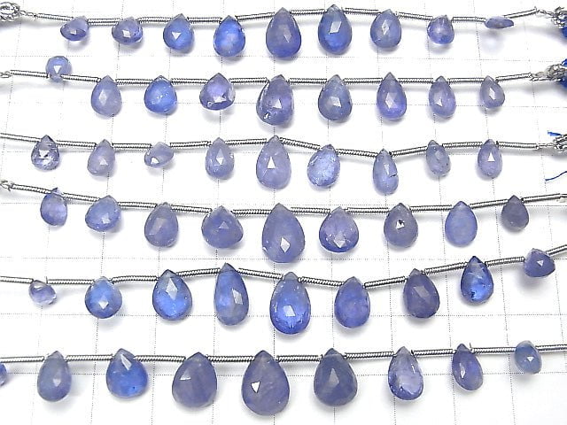 [Video] High Quality Tanzanite AAA- Pear shape Faceted Briolette 1strand (7pcs)