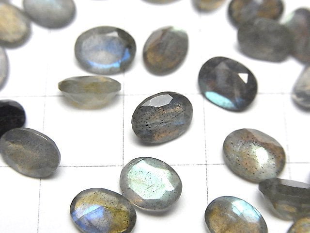 [Video]Labradorite AA++ Loose stone Oval Faceted 8x6mm 10pcs