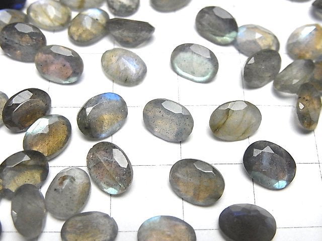 [Video]Labradorite AA++ Loose stone Oval Faceted 8x6mm 10pcs