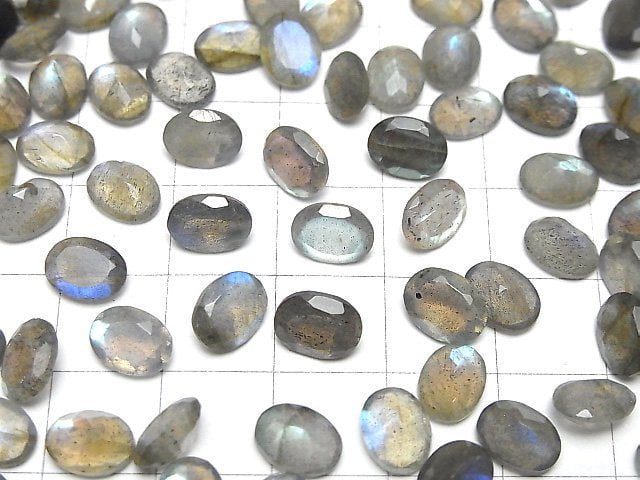 [Video]Labradorite AA++ Loose stone Oval Faceted 8x6mm 10pcs