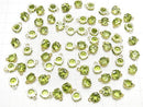 [Video] High Quality Peridot AAA Bezel Setting Round Faceted 7x7mm 18KGP 2pcs